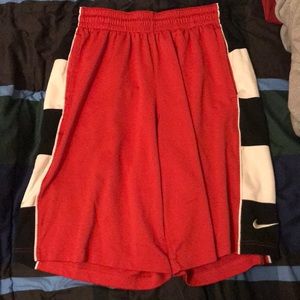 Red dri fit nike basketball shorts